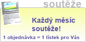 Každý měsíc dáváme všechny objednávky do slosování o zajímavé ceny. 1 objednávka = 1 lístek pro Vás